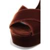 imageFSJ Women Peep Toe Chunky High Heels Platform Sandals Ankle Strap Velvet ampamp Suede Summer Dress Wedding Prom Shoes Size 415 USBrown