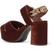 imageFSJ Women Peep Toe Chunky High Heels Platform Sandals Ankle Strap Velvet ampamp Suede Summer Dress Wedding Prom Shoes Size 415 USBrownchain
