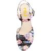 imageFSJ Women Peep Toe Chunky High Heels Platform Sandals Ankle Strap Velvet ampamp Suede Summer Dress Wedding Prom Shoes Size 415 USFlower