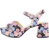 imageFSJ Women Peep Toe Chunky High Heels Platform Sandals Ankle Strap Velvet ampamp Suede Summer Dress Wedding Prom Shoes Size 415 USFlower