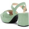 imageFSJ Women Peep Toe Chunky High Heels Platform Sandals Ankle Strap Velvet ampamp Suede Summer Dress Wedding Prom Shoes Size 415 USGrass Green