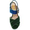 imageFSJ Women Peep Toe Chunky High Heels Platform Sandals Ankle Strap Velvet ampamp Suede Summer Dress Wedding Prom Shoes Size 415 USGreen