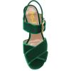 imageFSJ Women Peep Toe Chunky High Heels Platform Sandals Ankle Strap Velvet ampamp Suede Summer Dress Wedding Prom Shoes Size 415 USGreen Velvet