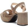 imageFSJ Women Peep Toe Chunky High Heels Platform Sandals Ankle Strap Velvet ampamp Suede Summer Dress Wedding Prom Shoes Size 415 USGrey