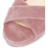 imageFSJ Women Peep Toe Chunky High Heels Platform Sandals Ankle Strap Velvet ampamp Suede Summer Dress Wedding Prom Shoes Size 415 USPink