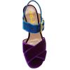 imageFSJ Women Peep Toe Chunky High Heels Platform Sandals Ankle Strap Velvet ampamp Suede Summer Dress Wedding Prom Shoes Size 415 USPurple