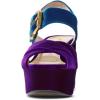 imageFSJ Women Peep Toe Chunky High Heels Platform Sandals Ankle Strap Velvet ampamp Suede Summer Dress Wedding Prom Shoes Size 415 USPurple
