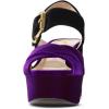 imageFSJ Women Peep Toe Chunky High Heels Platform Sandals Ankle Strap Velvet ampamp Suede Summer Dress Wedding Prom Shoes Size 415 USPurple Black