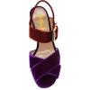 imageFSJ Women Peep Toe Chunky High Heels Platform Sandals Ankle Strap Velvet ampamp Suede Summer Dress Wedding Prom Shoes Size 415 USPurple Red