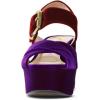 imageFSJ Women Peep Toe Chunky High Heels Platform Sandals Ankle Strap Velvet ampamp Suede Summer Dress Wedding Prom Shoes Size 415 USPurple Red