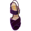 imageFSJ Women Peep Toe Chunky High Heels Platform Sandals Ankle Strap Velvet ampamp Suede Summer Dress Wedding Prom Shoes Size 415 USPurple Velvet
