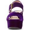imageFSJ Women Peep Toe Chunky High Heels Platform Sandals Ankle Strap Velvet ampamp Suede Summer Dress Wedding Prom Shoes Size 415 USPurple Velvet