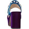 imageFSJ Women Peep Toe Chunky High Heels Platform Sandals Ankle Strap Velvet ampamp Suede Summer Dress Wedding Prom Shoes Size 415 USPurplepearls