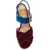 imageFSJ Women Peep Toe Chunky High Heels Platform Sandals Ankle Strap Velvet ampamp Suede Summer Dress Wedding Prom Shoes Size 415 USRed