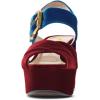 imageFSJ Women Peep Toe Chunky High Heels Platform Sandals Ankle Strap Velvet ampamp Suede Summer Dress Wedding Prom Shoes Size 415 USRed