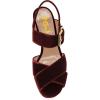 imageFSJ Women Peep Toe Chunky High Heels Platform Sandals Ankle Strap Velvet ampamp Suede Summer Dress Wedding Prom Shoes Size 415 USRed Velvet