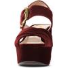 imageFSJ Women Peep Toe Chunky High Heels Platform Sandals Ankle Strap Velvet ampamp Suede Summer Dress Wedding Prom Shoes Size 415 USRed Velvet