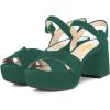 imageFSJ Women Peep Toe Chunky High Heels Platform Sandals Ankle Strap Velvet ampamp Suede Summer Dress Wedding Prom Shoes Size 415 USSeagreen Suede