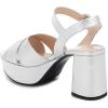 imageFSJ Women Peep Toe Chunky High Heels Platform Sandals Ankle Strap Velvet ampamp Suede Summer Dress Wedding Prom Shoes Size 415 USSilver