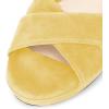 imageFSJ Women Peep Toe Chunky High Heels Platform Sandals Ankle Strap Velvet ampamp Suede Summer Dress Wedding Prom Shoes Size 415 USYellow