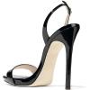 imageFSJ Women Sexy High Heel Stiletto Sandal Back Strap Slingback Open Toe Evening Party Dance Graceful Shoes Size 415 USBlack