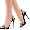 imageFSJ Women Sexy High Heel Stiletto Sandal Back Strap Slingback Open Toe Evening Party Dance Graceful Shoes Size 415 USBlack Chain