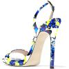 imageFSJ Women Sexy High Heel Stiletto Sandal Back Strap Slingback Open Toe Evening Party Dance Graceful Shoes Size 415 USBlue Floral