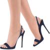 imageFSJ Women Sexy High Heel Stiletto Sandal Back Strap Slingback Open Toe Evening Party Dance Graceful Shoes Size 415 USDark Bluesuede
