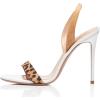 imageFSJ Women Sexy High Heel Stiletto Sandal Back Strap Slingback Open Toe Evening Party Dance Graceful Shoes Size 415 USLeopardivory