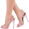 imageFSJ Women Sexy High Heel Stiletto Sandal Back Strap Slingback Open Toe Evening Party Dance Graceful Shoes Size 415 USLight Pink