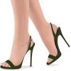 imageFSJ Women Sexy High Heel Stiletto Sandal Back Strap Slingback Open Toe Evening Party Dance Graceful Shoes Size 415 USOlivesuede
