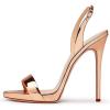 imageFSJ Women Sexy High Heel Stiletto Sandal Back Strap Slingback Open Toe Evening Party Dance Graceful Shoes Size 415 USRose Gold