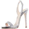 imageFSJ Women Sexy High Heel Stiletto Sandal Back Strap Slingback Open Toe Evening Party Dance Graceful Shoes Size 415 USSilver