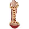 imageFSJ Women Sexy TStrap Gold Metal Chain Chunky High Heel Sandal Open Toe Ankle Strap Pump Back Zipper Bridal Wedding Party Shoes Size 415 USDarkredchain
