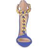 imageFSJ Women Sexy TStrap Gold Metal Chain Chunky High Heel Sandal Open Toe Ankle Strap Pump Back Zipper Bridal Wedding Party Shoes Size 415 USNavy Blue