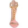 imageFSJ Women Sexy TStrap Gold Metal Chain Chunky High Heel Sandal Open Toe Ankle Strap Pump Back Zipper Bridal Wedding Party Shoes Size 415 USPink