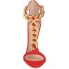 imageFSJ Women Sexy TStrap Gold Metal Chain Chunky High Heel Sandal Open Toe Ankle Strap Pump Back Zipper Bridal Wedding Party Shoes Size 415 USRed