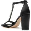 imageFSJ Women Wedding T Strap Open Toe Sandals Rhinestones Crystal Studded Chunky High Heel Buckled Shoes Size 415 USBlack