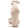 imageFSJ Women Wedding T Strap Open Toe Sandals Rhinestones Crystal Studded Chunky High Heel Buckled Shoes Size 415 USChampagne