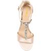 imageFSJ Women Wedding T Strap Open Toe Sandals Rhinestones Crystal Studded Chunky High Heel Buckled Shoes Size 415 USChampagne