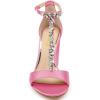 imageFSJ Women Wedding T Strap Open Toe Sandals Rhinestones Crystal Studded Chunky High Heel Buckled Shoes Size 415 USHot Pink