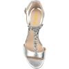 imageFSJ Women Wedding T Strap Open Toe Sandals Rhinestones Crystal Studded Chunky High Heel Buckled Shoes Size 415 USSilver