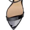 imageWomen Hot Summer Open Toe Sandals Ankle Strap Wedge High Heeled Casual Patent Leather Shoes Size 415 USBlack
