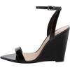imageWomen Hot Summer Open Toe Sandals Ankle Strap Wedge High Heeled Casual Patent Leather Shoes Size 415 USBlack