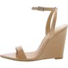 imageWomen Hot Summer Open Toe Sandals Ankle Strap Wedge High Heeled Casual Patent Leather Shoes Size 415 USKhaki