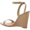 imageWomen Hot Summer Open Toe Sandals Ankle Strap Wedge High Heeled Casual Patent Leather Shoes Size 415 USKhaki