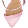 imageWomen Hot Summer Open Toe Sandals Ankle Strap Wedge High Heeled Casual Patent Leather Shoes Size 415 USPink