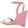 imageWomen Hot Summer Open Toe Sandals Ankle Strap Wedge High Heeled Casual Patent Leather Shoes Size 415 USPink