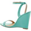 imageWomen Hot Summer Open Toe Sandals Ankle Strap Wedge High Heeled Casual Patent Leather Shoes Size 415 USTurquoise