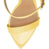imageWomen Hot Summer Open Toe Sandals Ankle Strap Wedge High Heeled Casual Patent Leather Shoes Size 415 USYellow